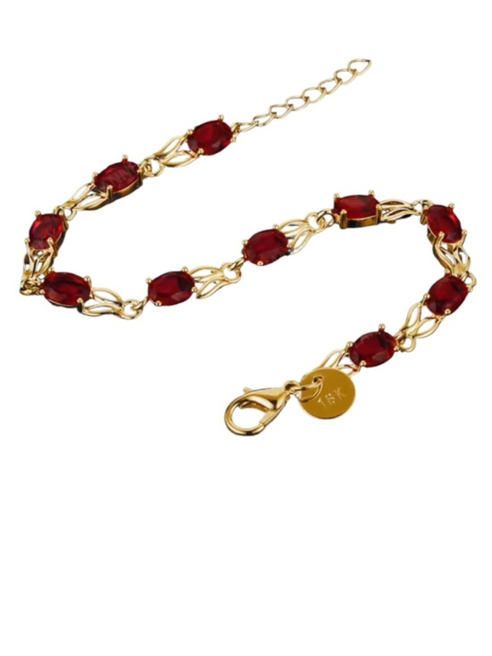 New Ruby .925 With 18K Gold Overlay Bracelet